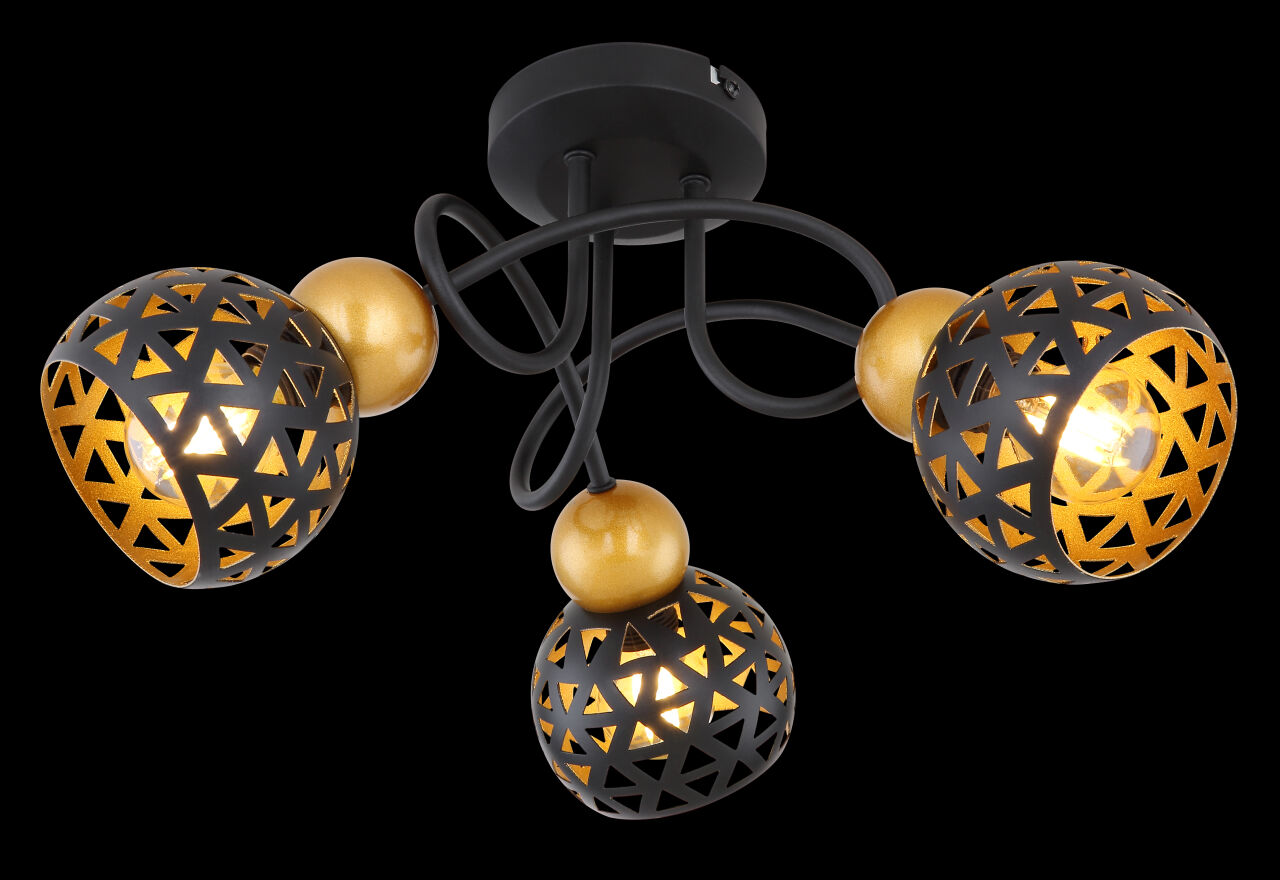 Globo Lighting - SARRA - Deckenleuchte Metall schwarz matt, 3x E14