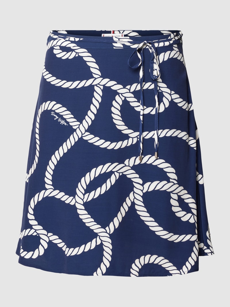 Rock mit Allover-Muster in marineblau