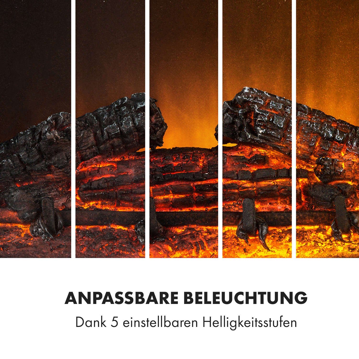 Klarstein Elektrokamin Carinthia, elektrischer Kamin mit Heizfunktion elektrischer Kaminofen mit Heizung
