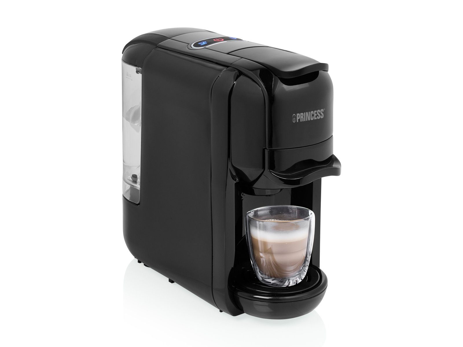 Setpoint Kapselmaschine, kleine 3in1 Kaffee-Padmaschine Wassertank abnehmbar, mit Milchkännchen