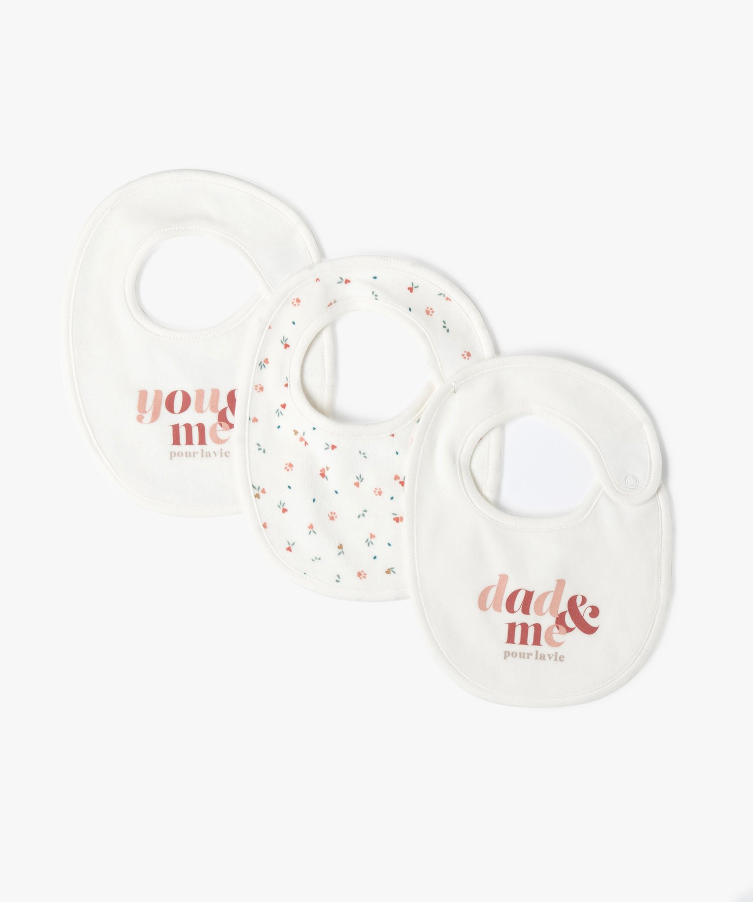 Bavoirs bébé en velours (lot de 3) rose | GEMO