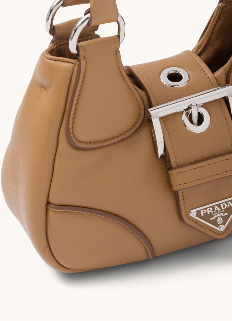 Δερμάτινη τσάντα Prada Moon με αφαιρούμενο λουράκι ώμου