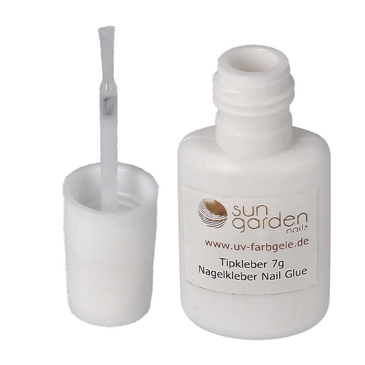 Sun Garden Nails Nageldesign Zubehör 3x 7g Tipkleber in Pinselflasche, Nagelkleber mit Pinselflasche