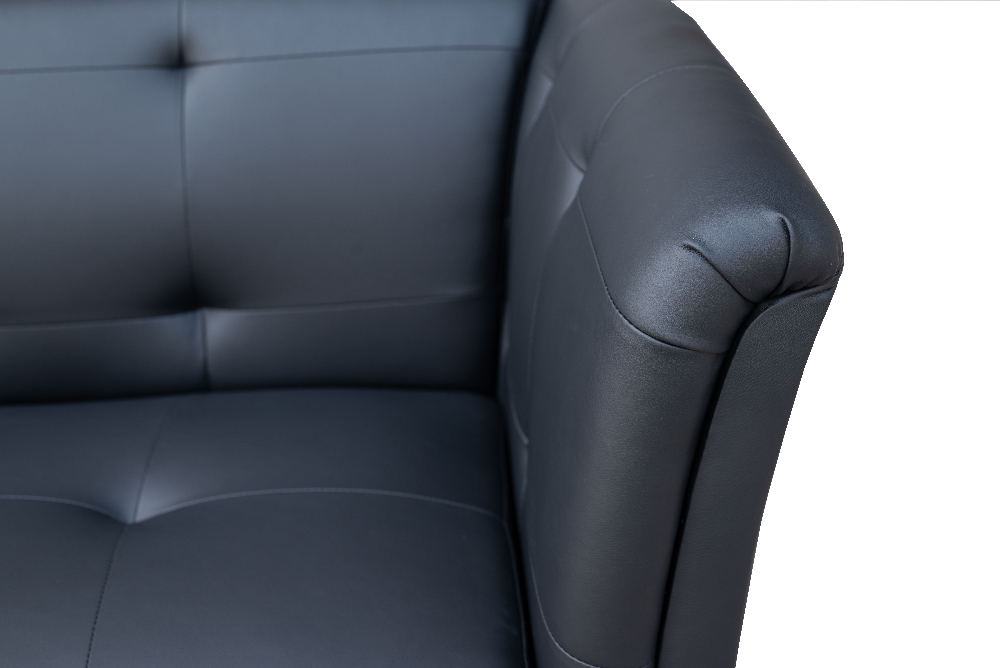 Happy Home 3 Sitzer Sofa in Lederoptik schwarz
