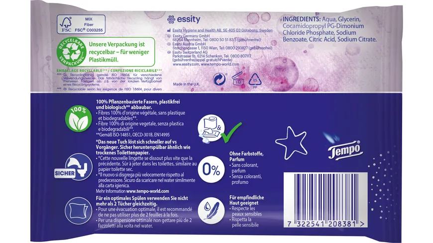 Tempo feuchtes Toilettenpapier Sanft für Kinder