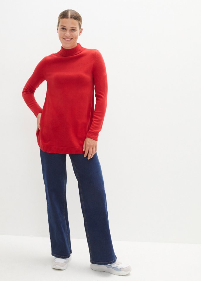 Feinstrickpullover mit Stehkragen