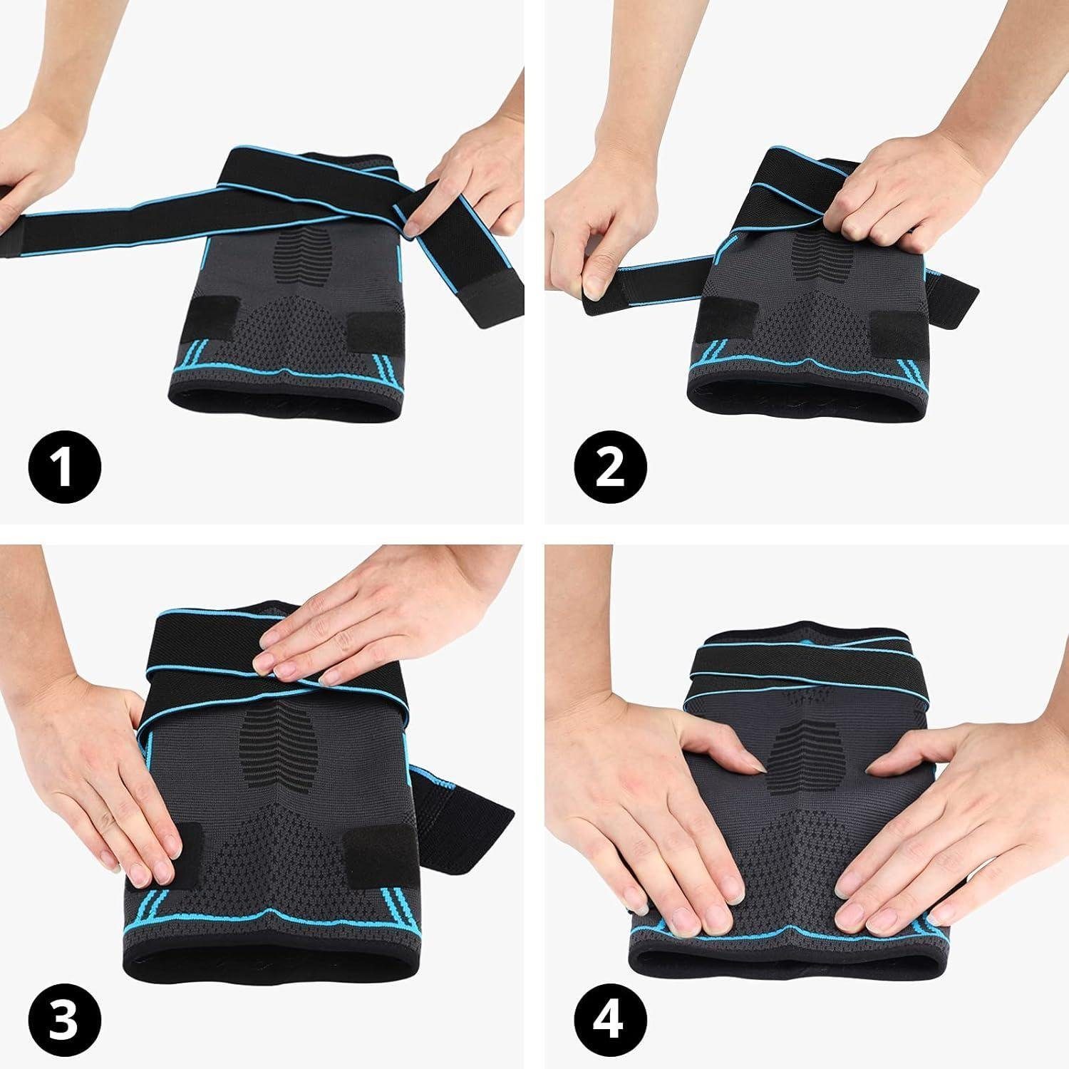 KLLGIA Knieprotektor Kniebandage Knieschützer mit Riemen für Damen und Herren Für Laufen