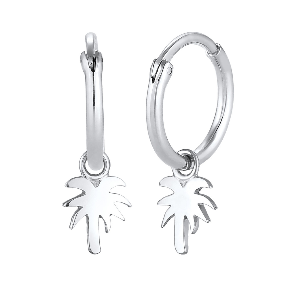 Elli Elli Boucles d'Oreilles Femmes Créoles Palmier Pendentif Tendance Filigrane en ar Boucles d'oreilles