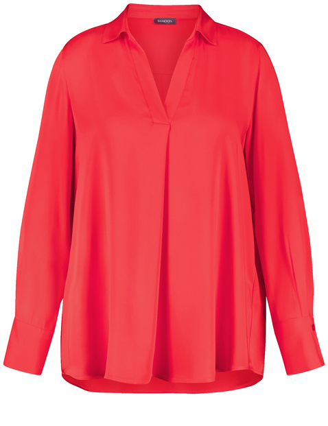Bluse mit V-Ausschnitt und Kragen