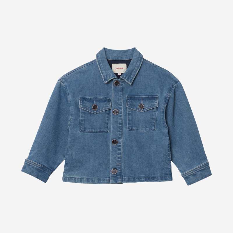 Veste en jean fille brodée dos Catimini