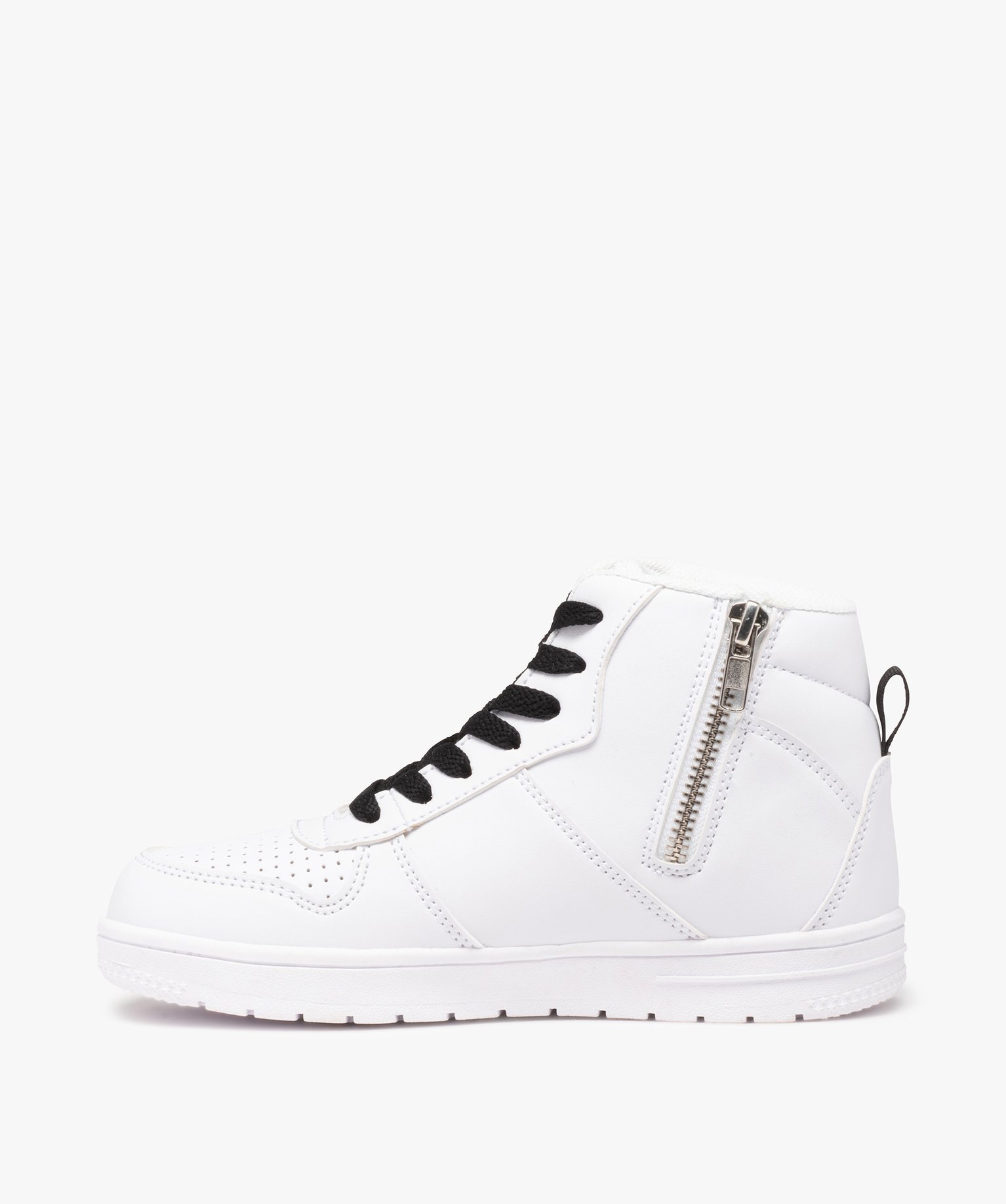 Baskets fille mid-cut à fermeture lacets et zip - Minnie blanc | GEMO