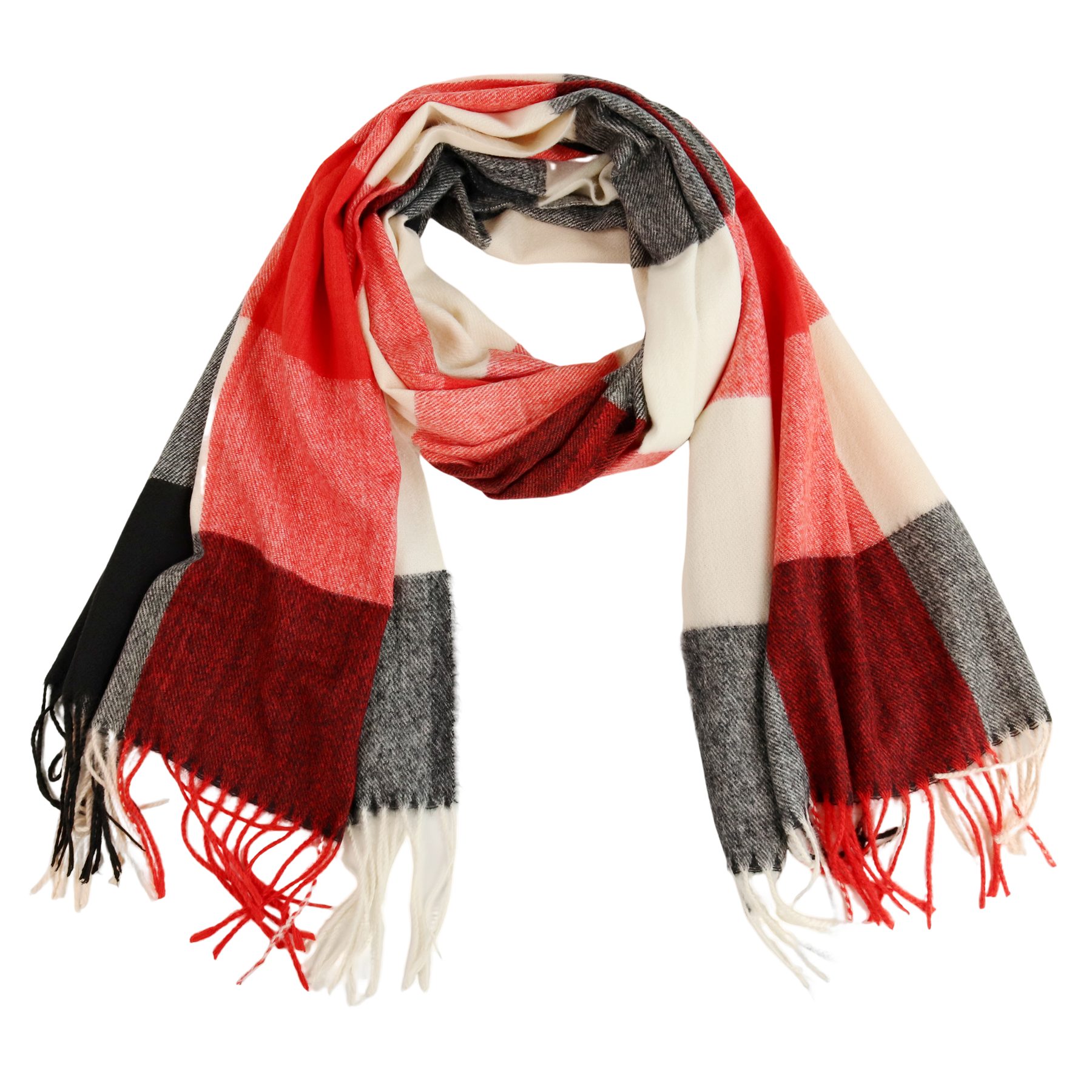 MIRROSI Modeschal weicher und warmer karierter Schal mit Fransen, 70x180cm, (Viele tolle Farboptionen zur Auswahl), Damen Halstuch ideal für Herbst und Winter