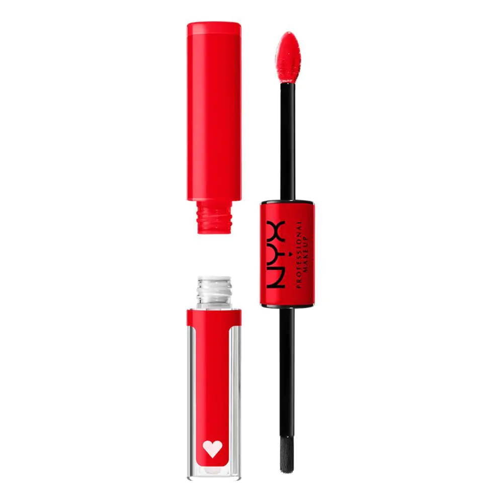 NYX Shine Loud кармин са двоструким завршетком, нијанса Rebel у црвеној боји