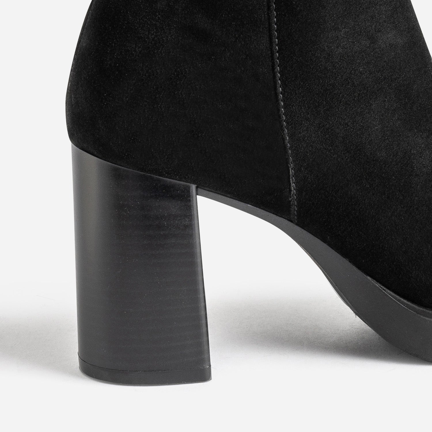 Boots TEXTO en cuir noir à talon