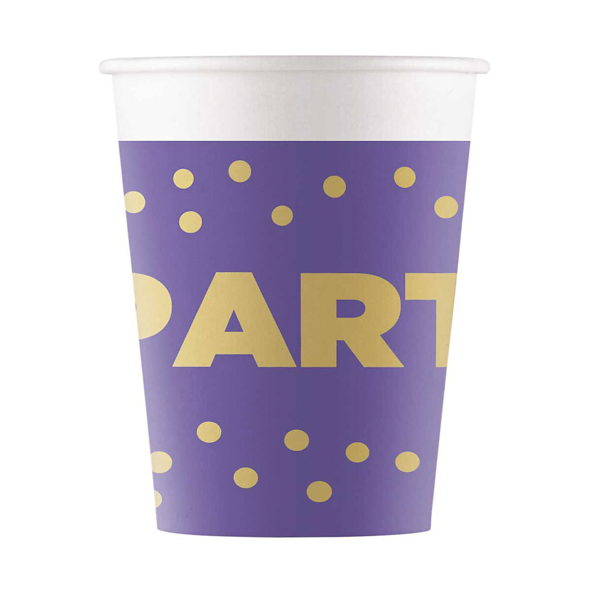 Papp-Partybecher/Trinkbecher Party Premium Metallic, 200 ml, 8 Stück