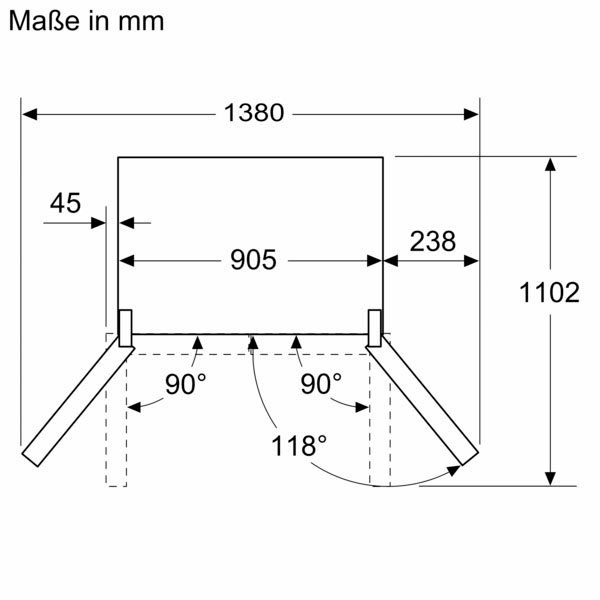 SIEMENS Multi Door KF96NVPEA, 183 cm hoch, 91 cm breit