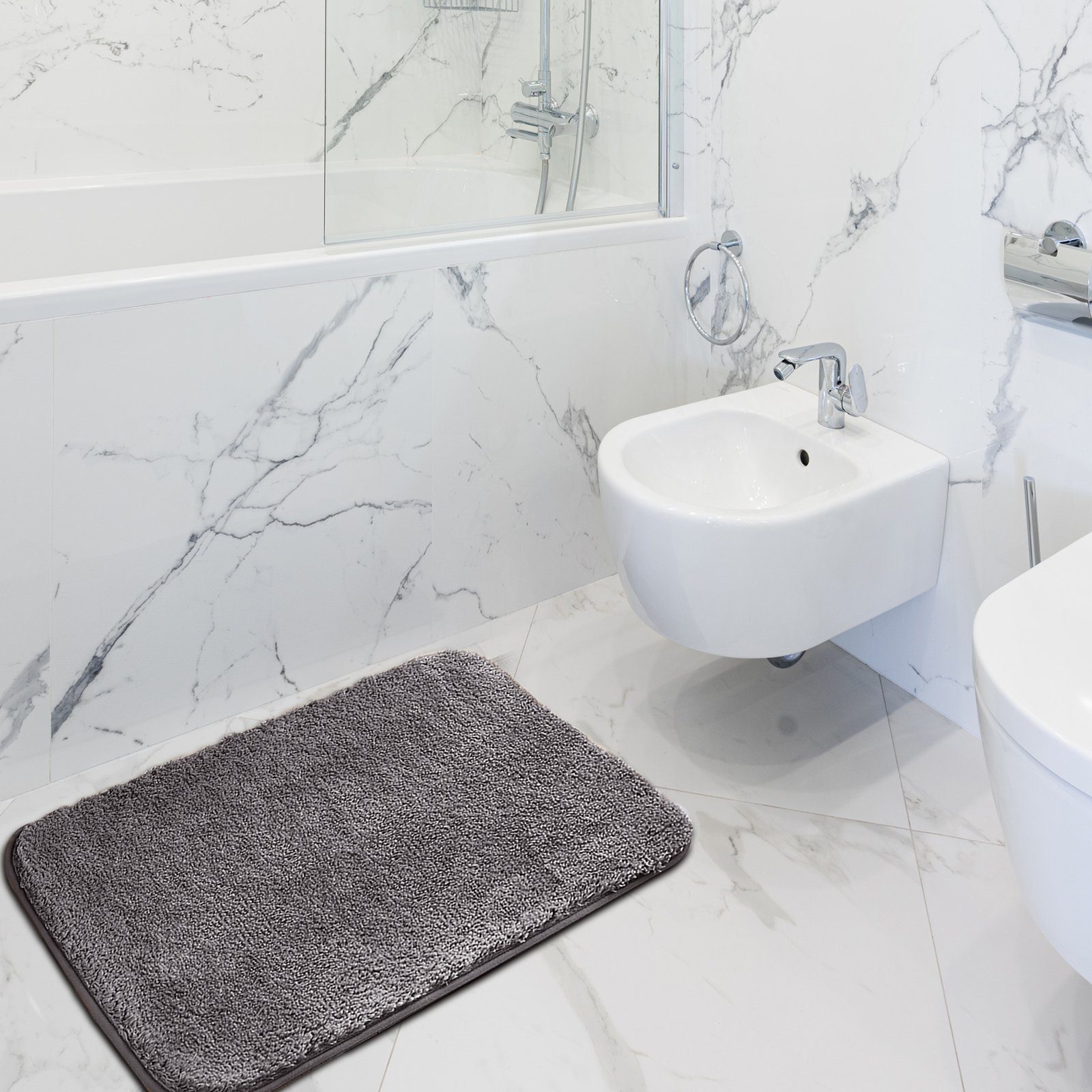 Badematte Badteppiche, rutschfeste Badematten, weiche und Flauschige Badteppiche CALIYO, Memory Schaum, schnell trocknend, strapazierfähig, Polyester, trockene und schimmelresistente Badedecken für Bad und Küche