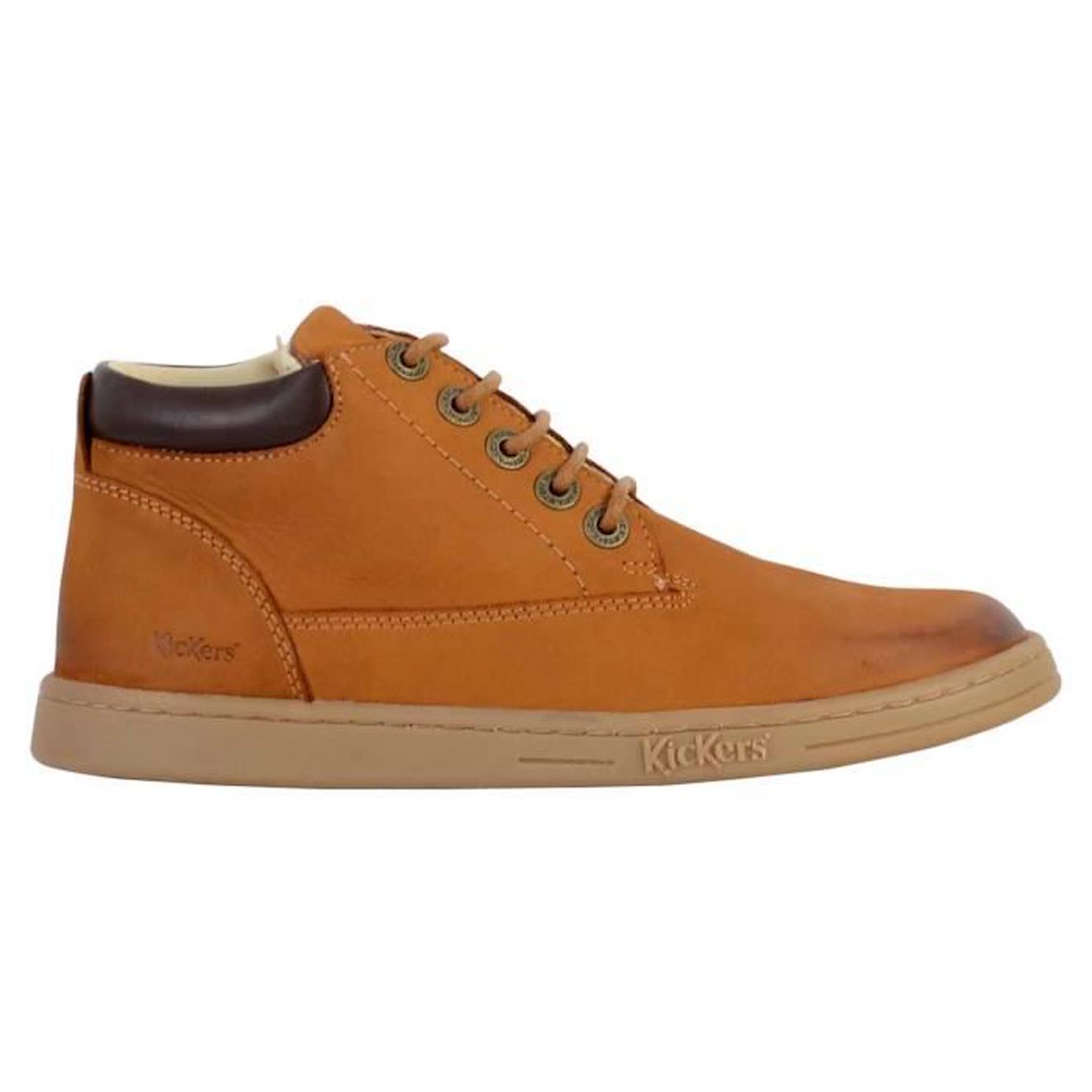 Basket Cuir Enfant Kickers Tackland marron