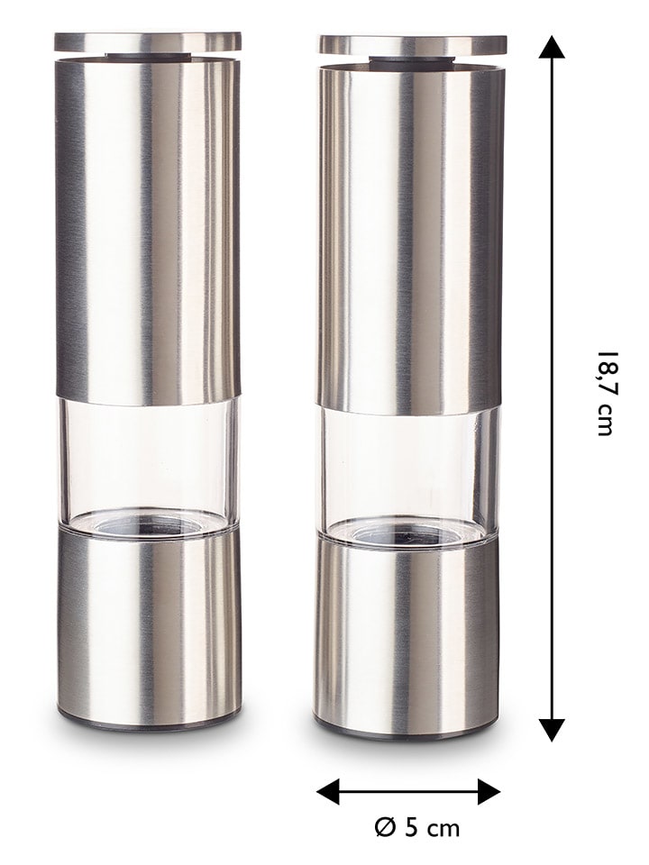 Echtwerk 2tlg. Set: Salz- & Pfeffermühle in Silber - (H)19 x Ø 5 cm günstig kaufen onesize