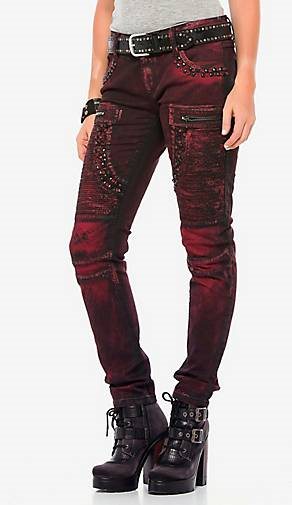Cipo & Baxx Jeans mit ausgefallenem Nietenbesatz in Slim Fit