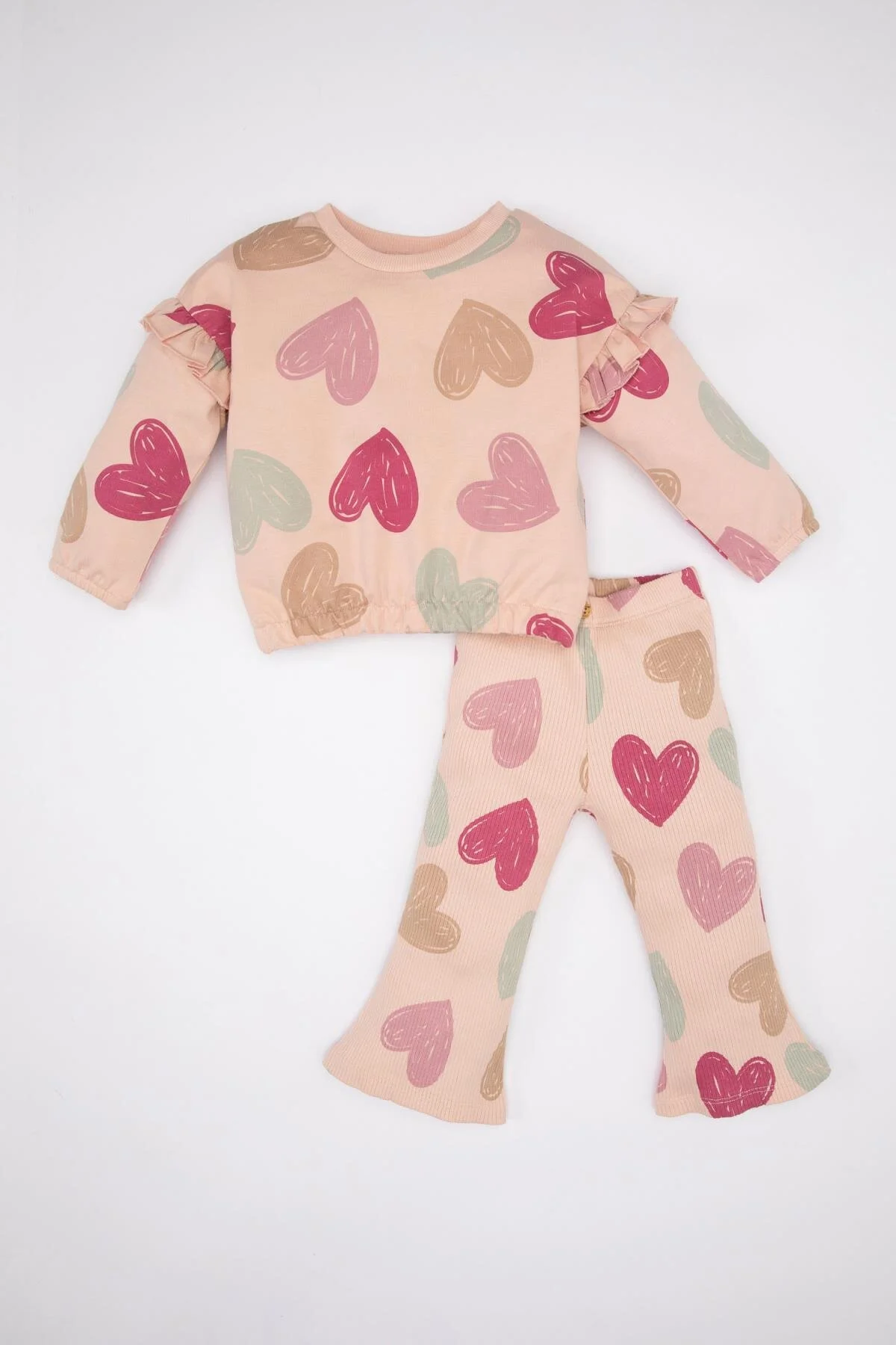 DeFacto  Set aus Sweatshirt und Jogginghose mit Herzmuster für Baby-Mädchen - C2264a524sp