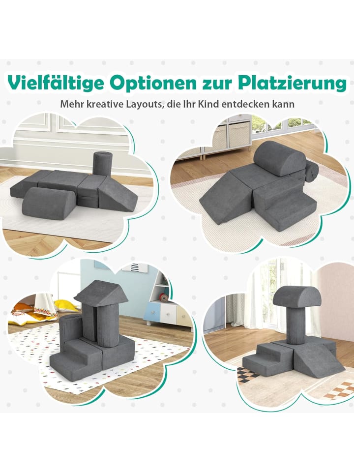 COSTWAY 6 tlg. Softbausteine für 1-3 Jahre in Grau günstig kaufen onesize