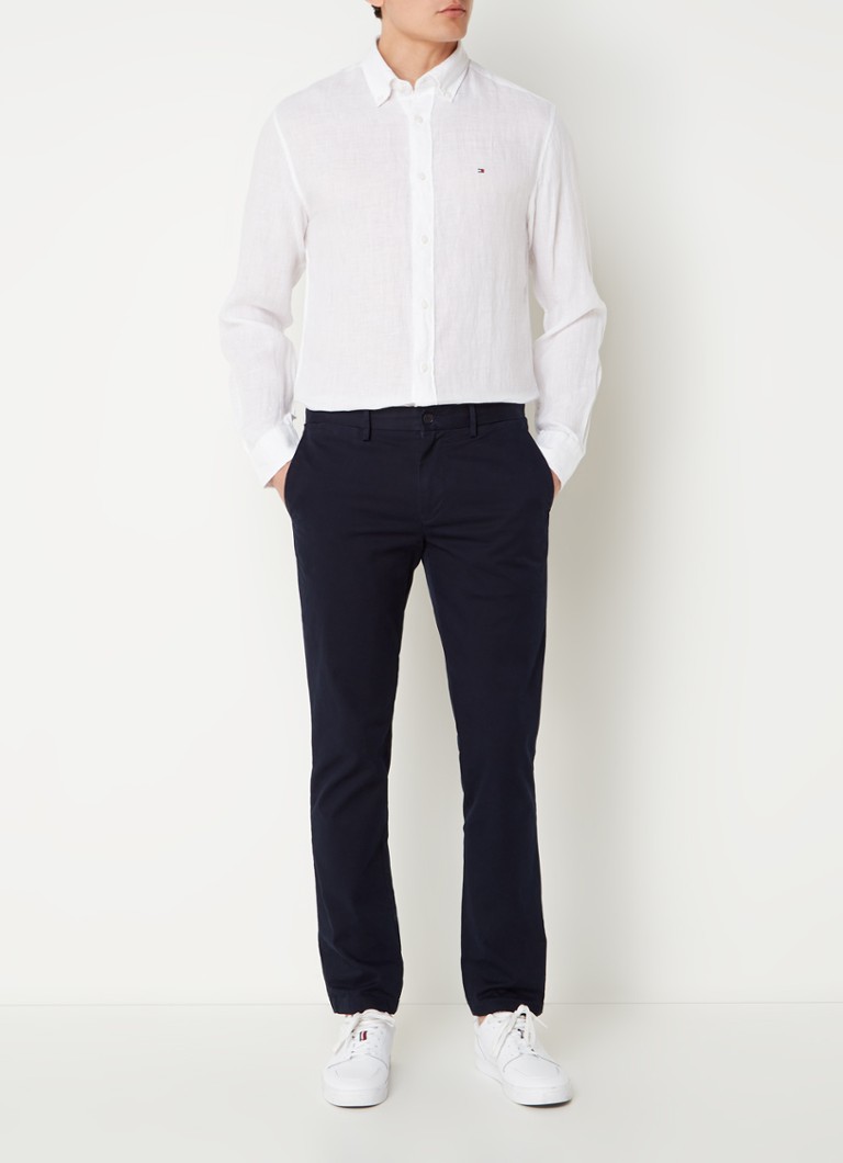Tommy Hilfiger lanena košulja regularnog kroja s vezom logotipa