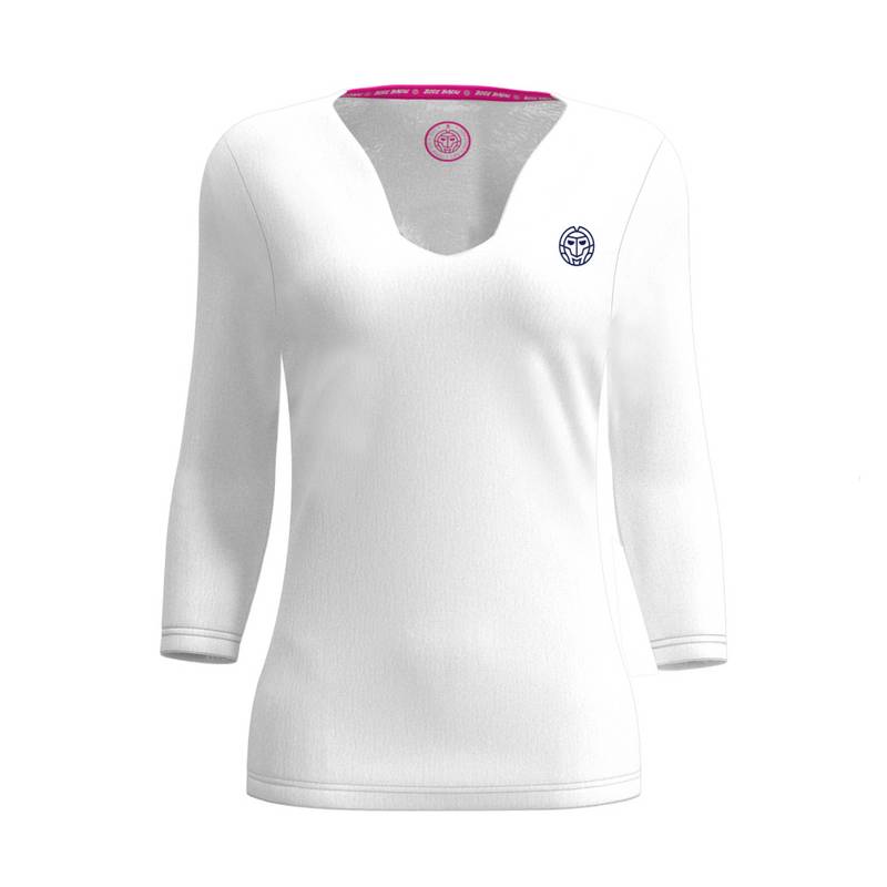 BIDI BADU Crew V-Neck Longsleeve Tennisshirt Damen
