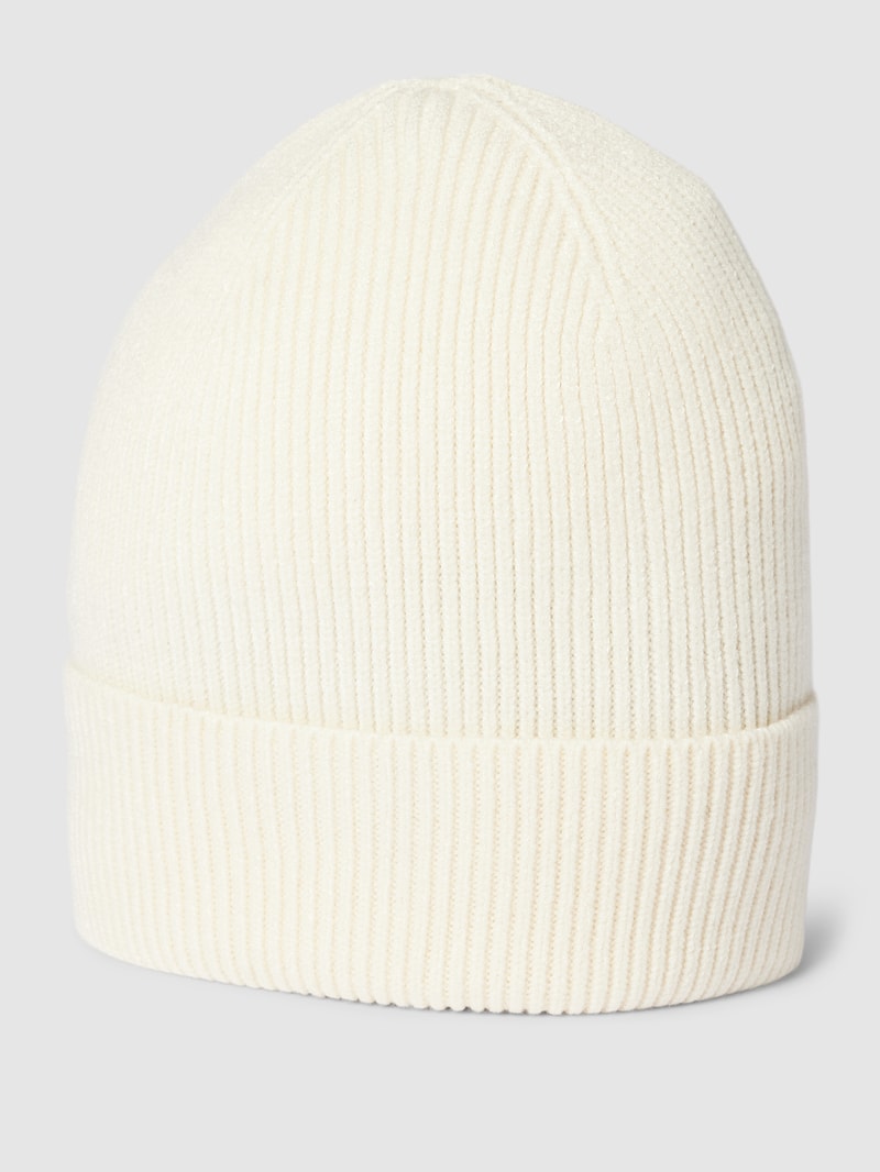 Beanie mit breitem Umschlag Modell 'ZENNA' in weiß