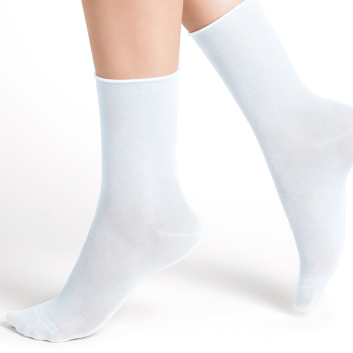 2 paires de chaussettes BLEUFORET blanches Fleur de peau pointure 37-41