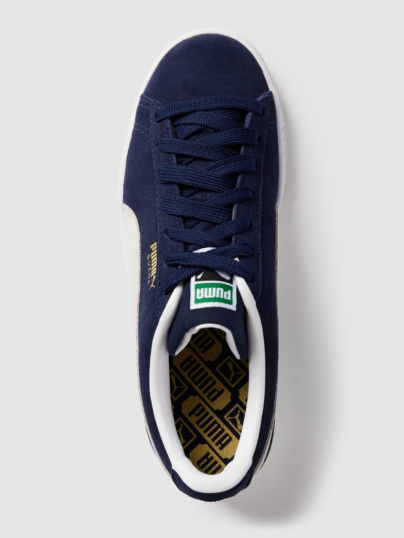 Sneaker mit Kontrastbesatz Modell 'SUEDE' in marineblau