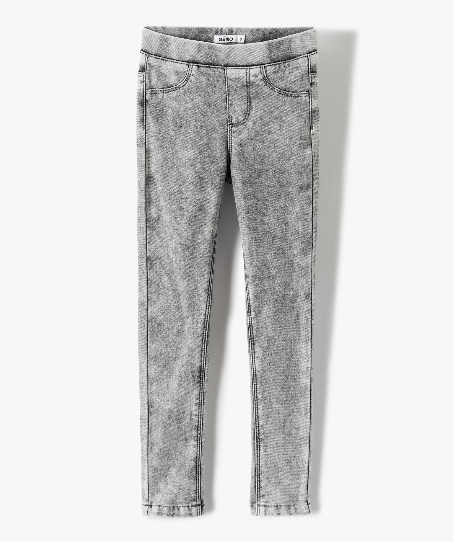 Jegging fille en maille très extensible gris | GEMO