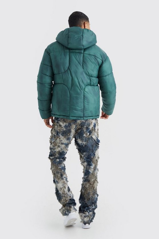 Batik Steppjacke mit Kapuze