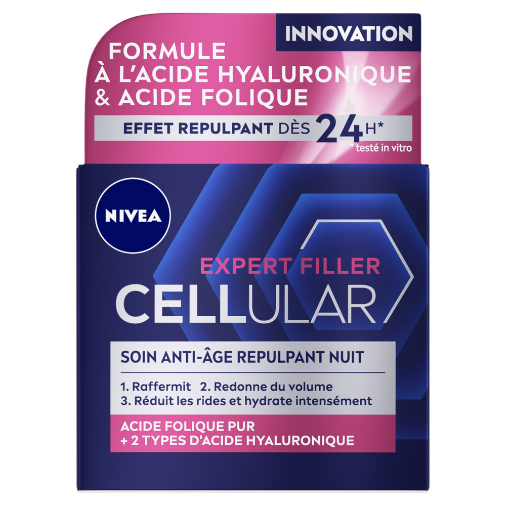 nivea CELLULAR EXPERT FILLER - Soin Nuit Anti-Âge Repulpant 50 ml Soin visage anti-âge Femme