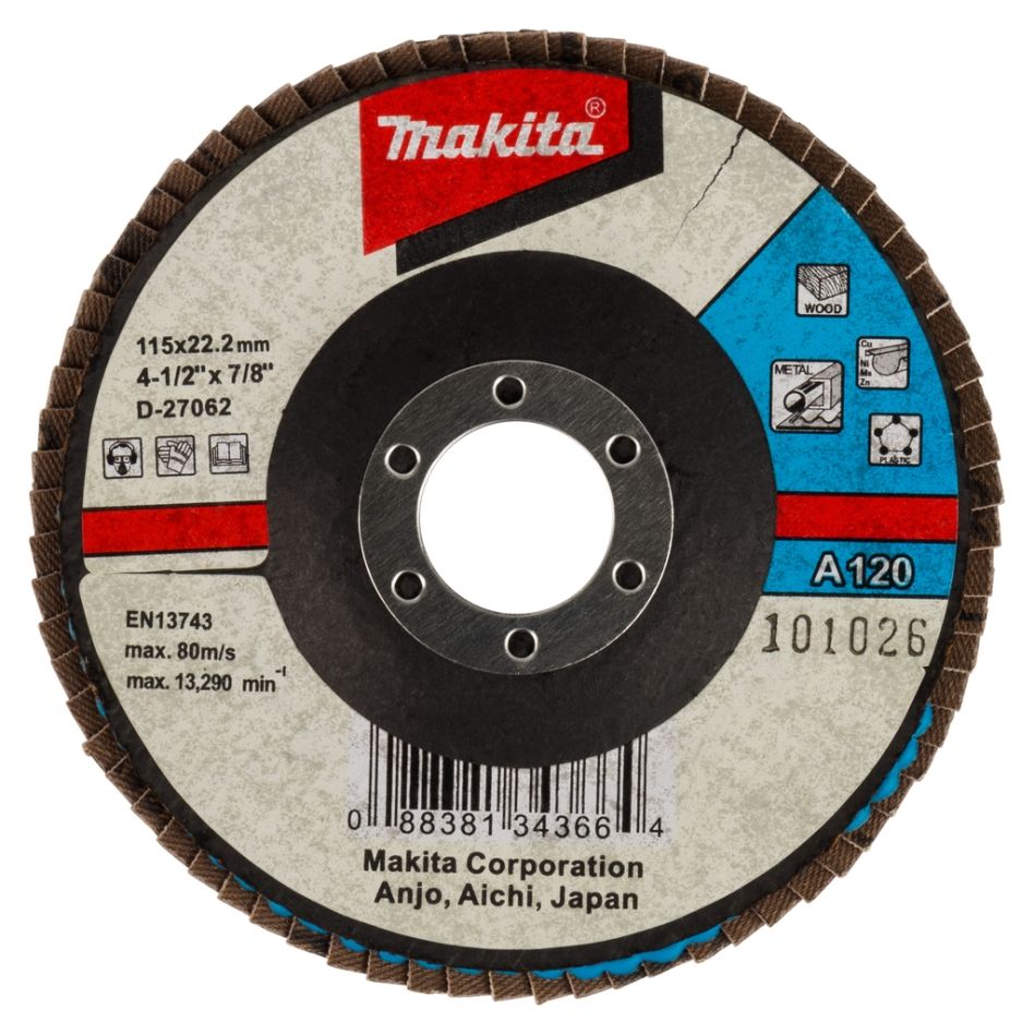 Makita Tilbehør D-27062 Lamellslipeskive 115mm K120 Per 1 stk