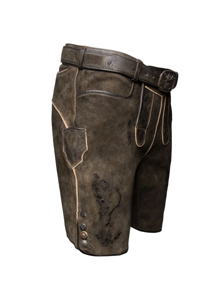Spieth & Wensky Lederhose Diablo in dunkelbraun günstig kaufen