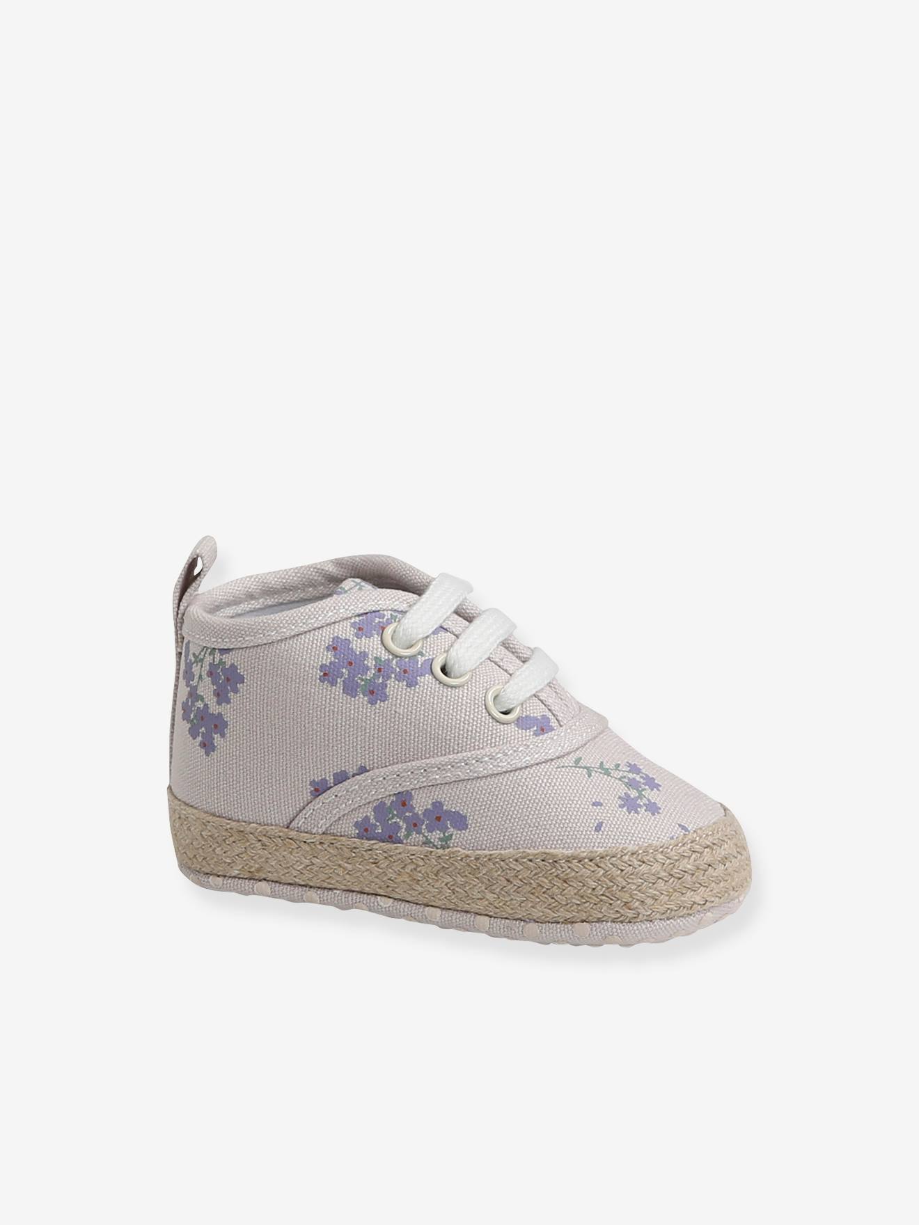 Chaussons lacés souples bébé fille lilas