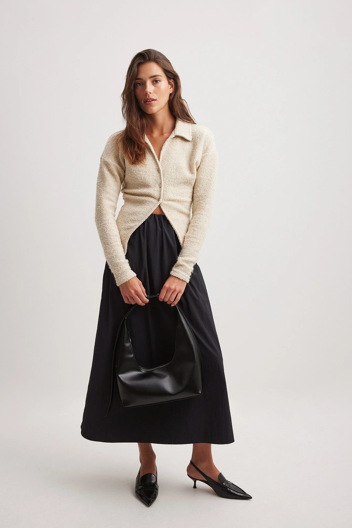 Pullover mit strukturiertem Kragen