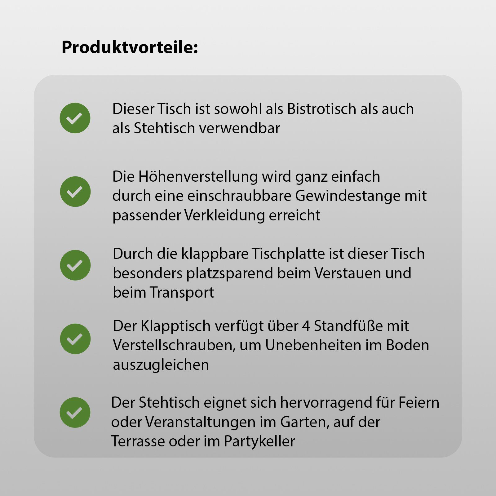 TRUTZHOLM Bistrotisch Stehtisch 2in1 Alu Bistrotisch Bartisch höhenverstellbar 70/115cm (Produkt)