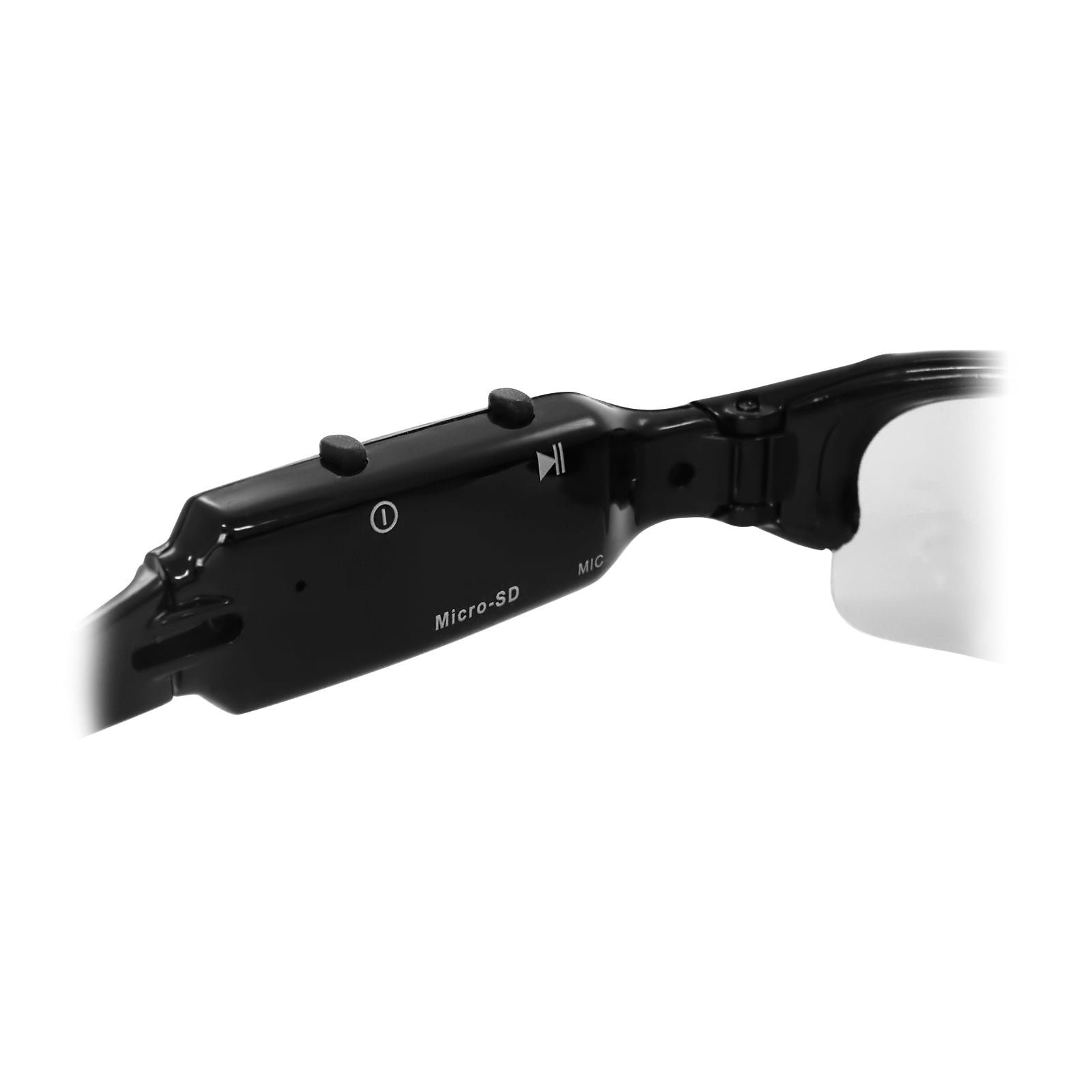EAXUS Action Videobrille/Spionbrille/Kamerabrille Überwachungskamera (Innenbereich, Außenbereich, inkl. Brillenetui und Brillentuch, Sonnenbrille mit versteckter Mini Kamera, Actionkamera)