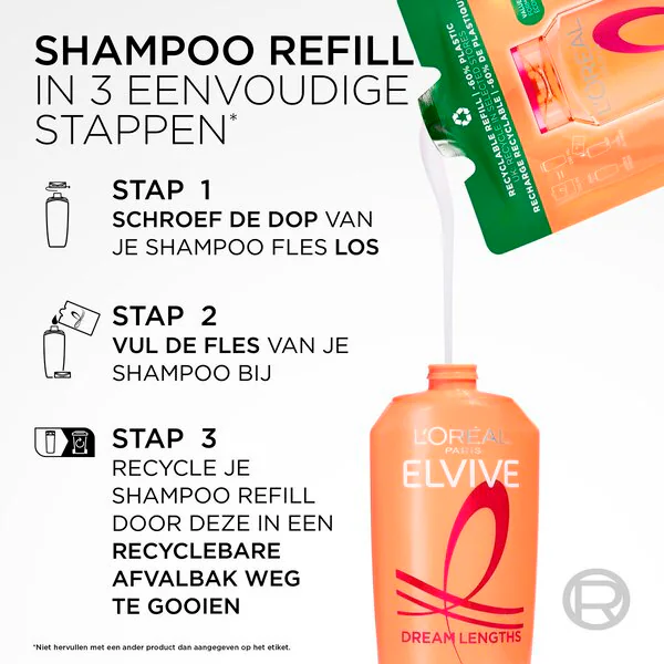Ricarica di shampoo L'Oreal Paris Elvive Dream Lengths da 250 ml