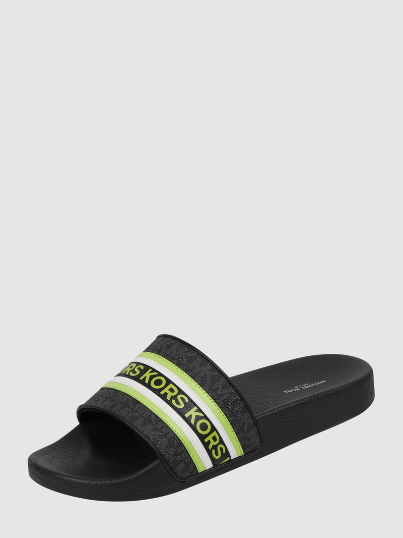 Slides mit Logo-Muster in khaki