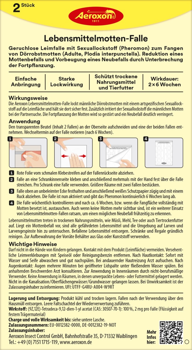 Lebensmittel Mottenfalle, 2 St