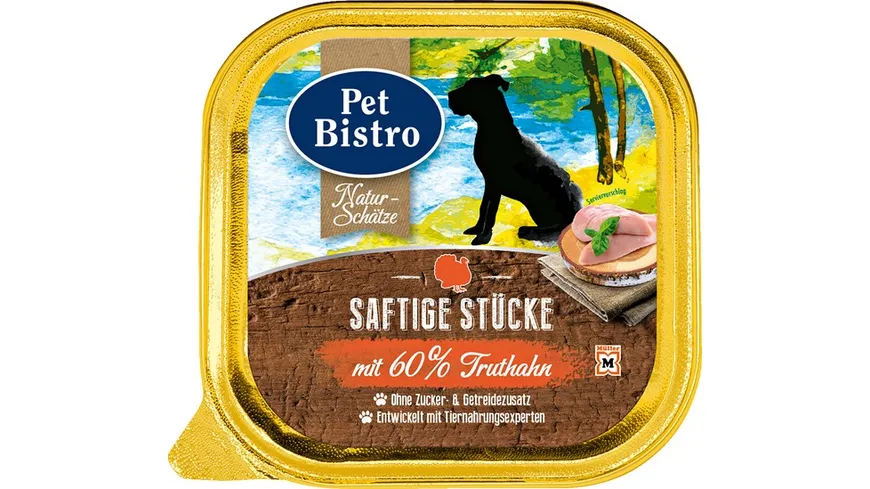 Pet Bistro Nassfutter für Hunde mit Truthahn 300g 300 g