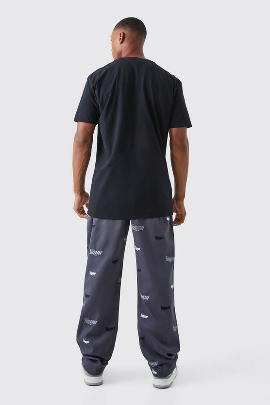 Lockere bestickte Hose