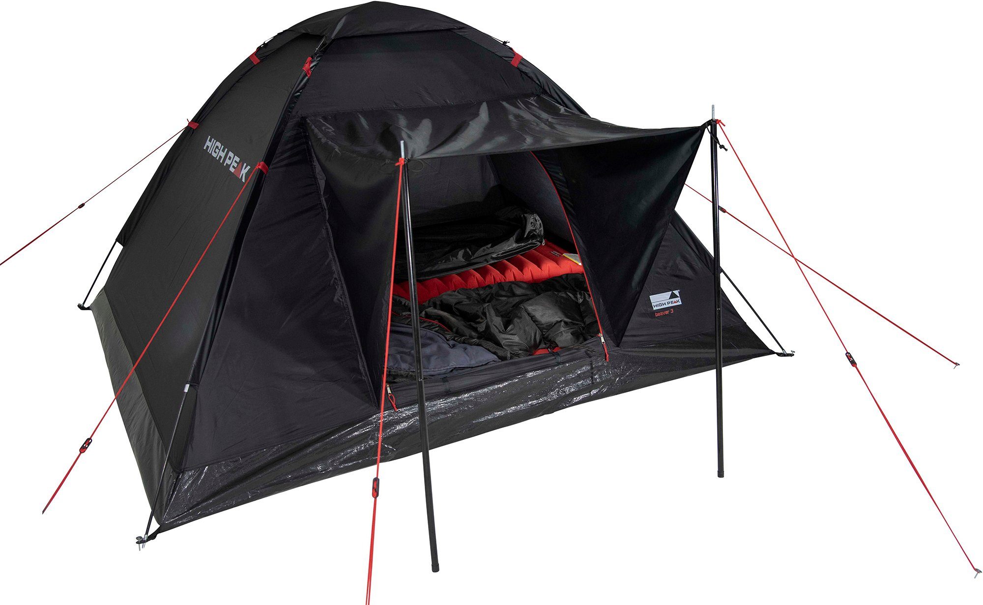 High Peak Kuppelzelt Zelt Beaver 3, Personen: 3 (mit Transporttasche)