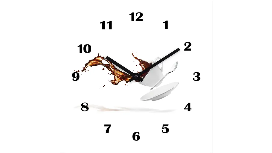 Mebus Glas-Wanduhr Motiv Espresso