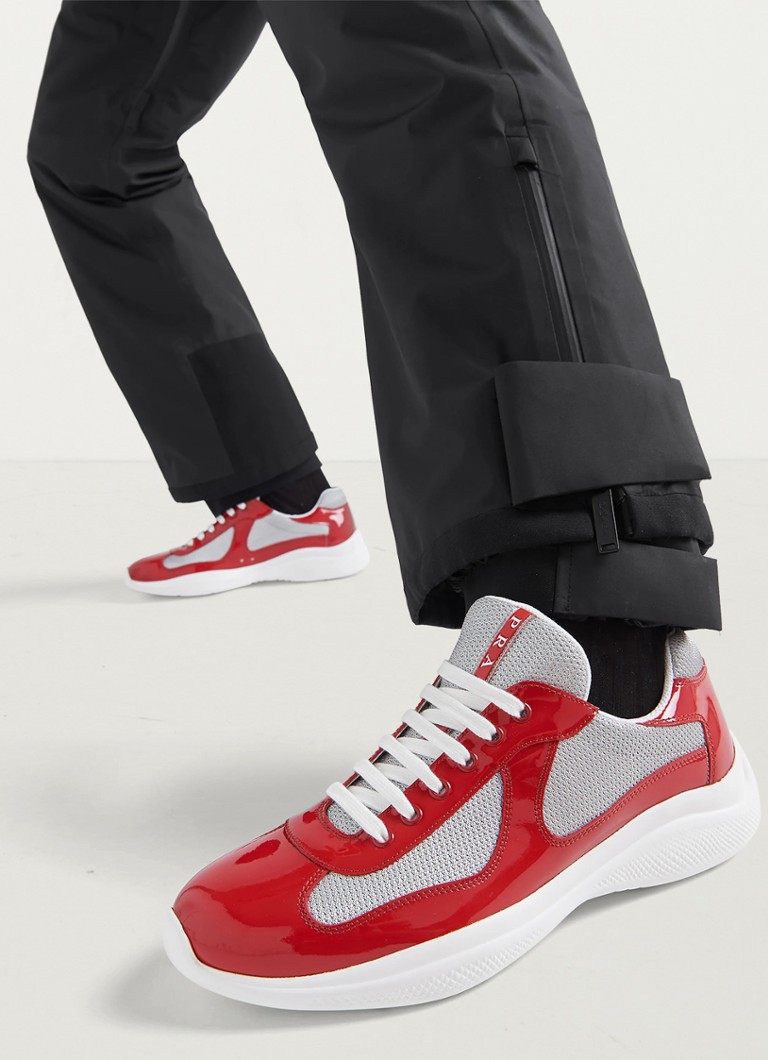 Buty Prada America's Cup ze skórzanymi detalami