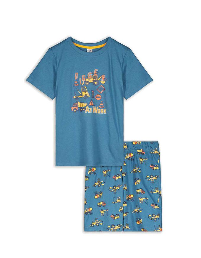 Pyjama Set aus Shirt und Shorts - Allover-Print