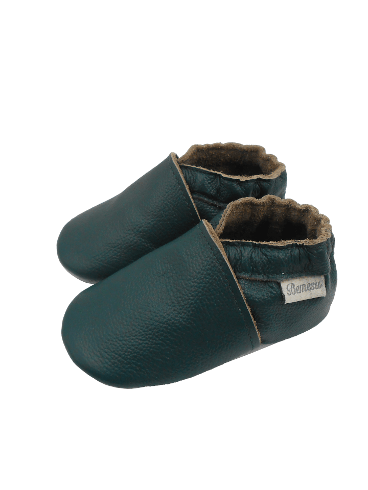 Yalion Leder-Krabbelschuhe in Türkis günstig kaufen